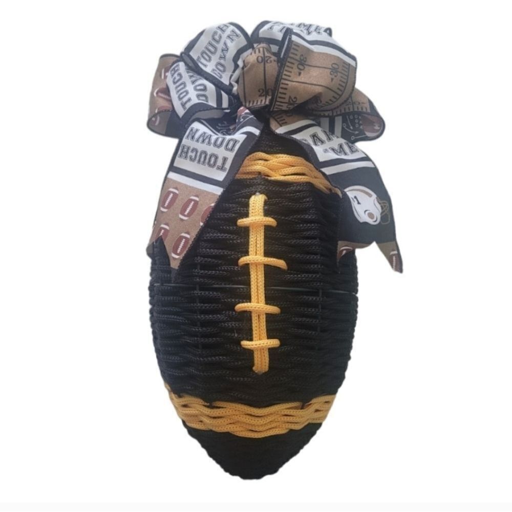 Black and Yellow Football Shaped Basket